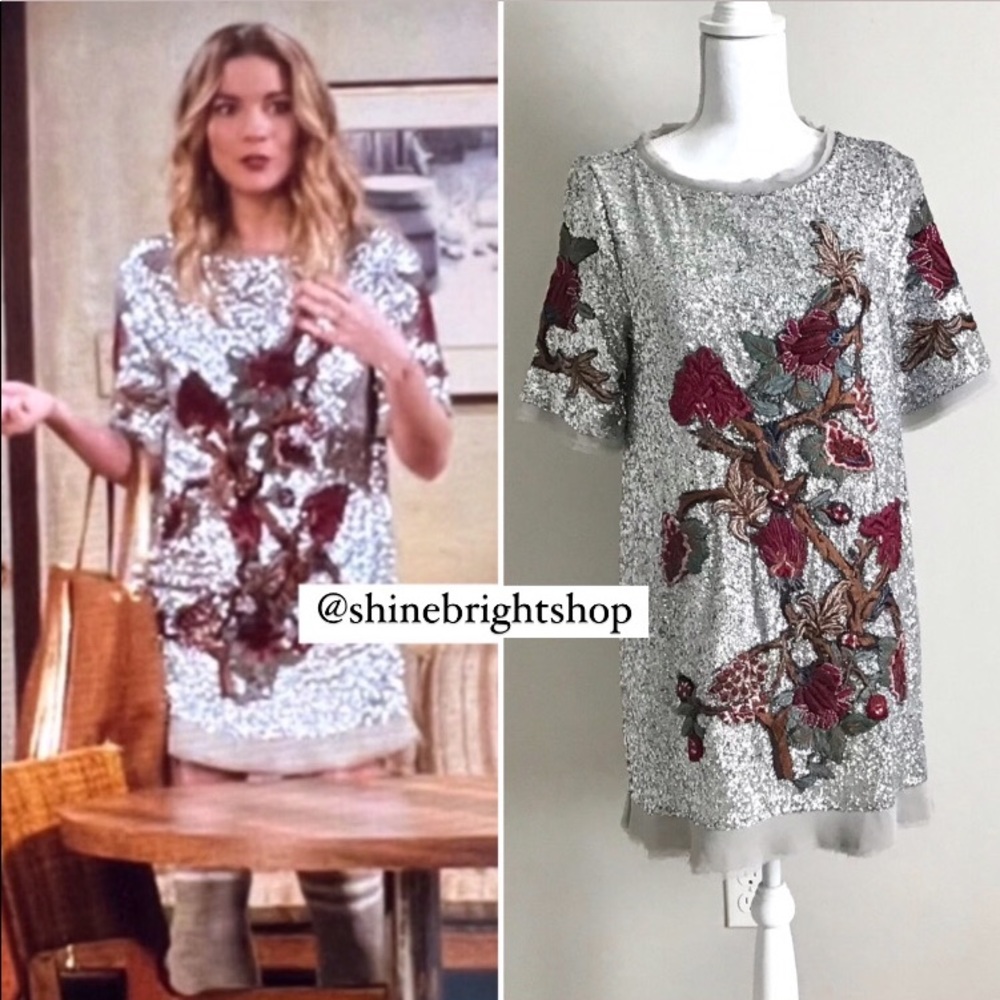RARE ASO Alexis Rose in Schitt’s Creek Embroidered Sequin Dress NWT - Picture 3 of 16